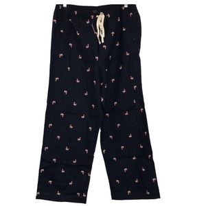 NEW NWT Banana Republic navy blue LLAMA with a scarf Flannel pajamas L / XL